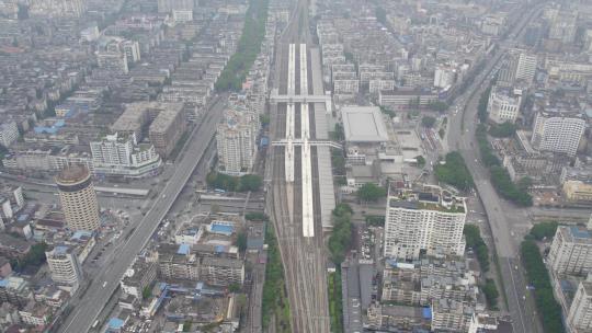 2023广西桂林高铁站城市航拍