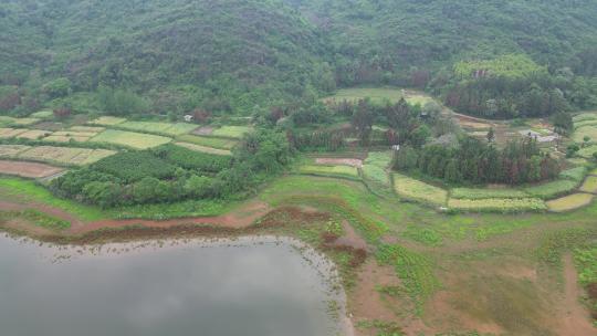 美丽乡村农田农业种植山川丘陵航拍