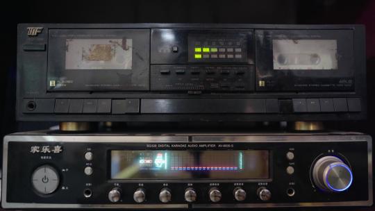 老式磁带机功放机视频素材模板下载