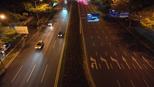 4K城市车流夜景航拍