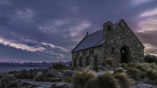 新西兰标志性教堂的延时