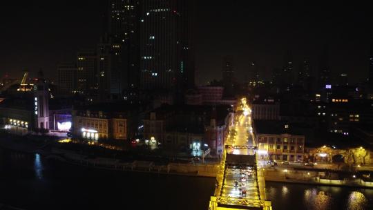 0071高清4k航拍天津海河地标世纪钟广场夜景