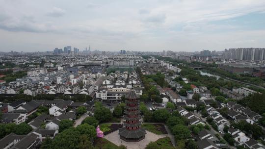 航拍江苏苏州盘门景区4A景区