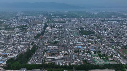 航拍云南大理古城古建筑街道风光