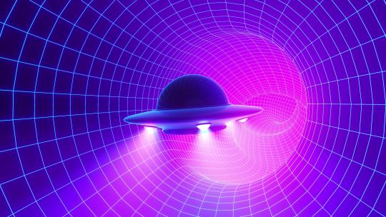 UFO宇宙飞船穿梭时空隧道 Vj无缝4K视频素材模板下载