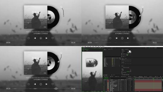 简约碟片音乐播放器AE模板高清AE视频素材下载