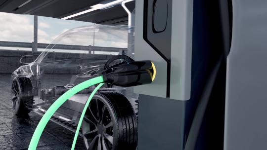 特斯拉无人驾驶新能源快充电池充电桩AE视频素材教程下载