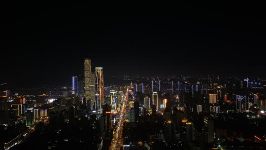 长沙国金中心夜景高清在线视频素材下载