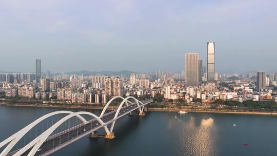 4K航拍广西柳州广雅大桥落日变化视频素材模板下载