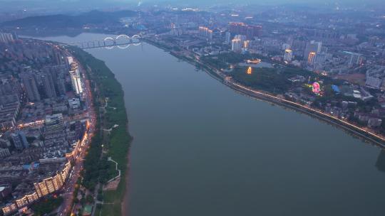 中国株洲湘江一江两岸风光