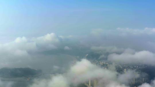 珠海地标建筑上空云世界一