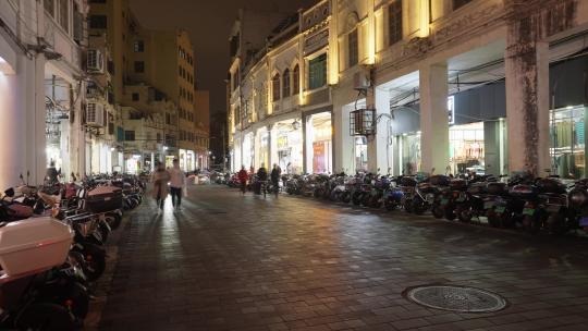 海口骑楼老街夜景延时摄影