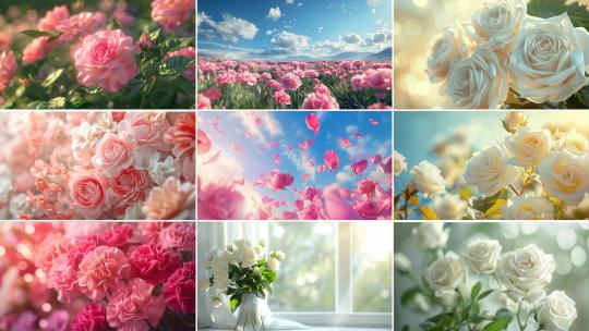 唯美鲜花玫瑰花朵【合集】高清在线视频素材下载