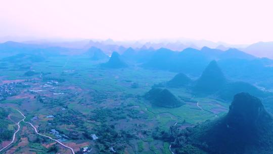 4K航拍广西柳州壮族村落山川风光视频素材模板下载