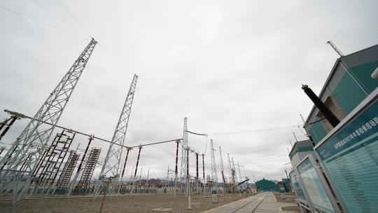 西藏500千伏超高压电网 林周电厂延时视频素材模板下载