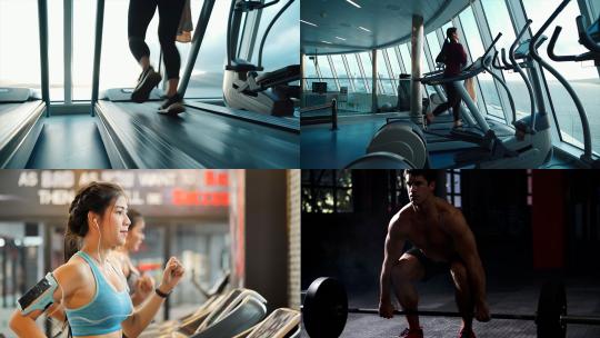 【合集】健身房跑步运动视频素材模板下载