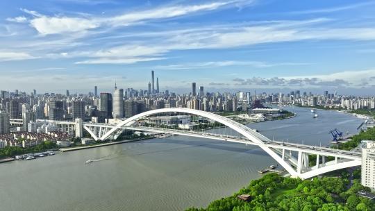 上海卢浦大桥航拍