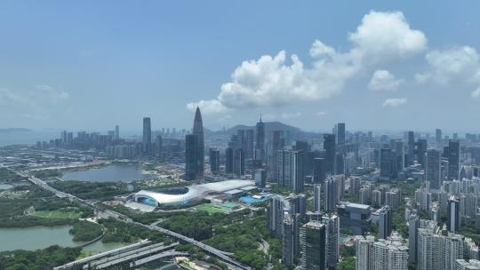 深圳南山区高新园建筑群航拍视频素材模板下载