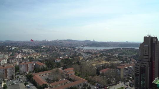 伊斯坦布尔市博斯普鲁斯海峡大桥和海上4K