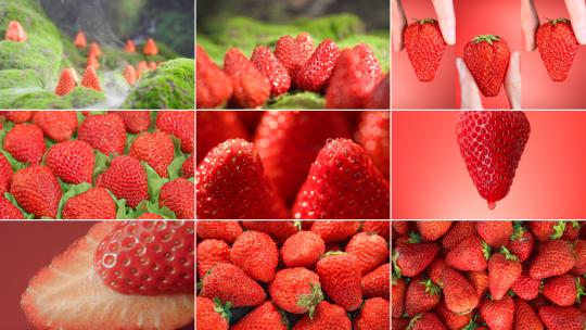 新鲜草莓鲜果树莓水果饮品店广告实拍高清在线视频素材下载