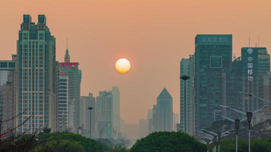 广西南宁民族大道悬日延时视频