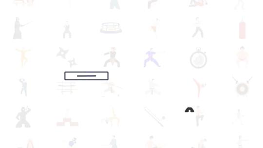 功夫艺术拳击格斗柔术空手道武术图标动画