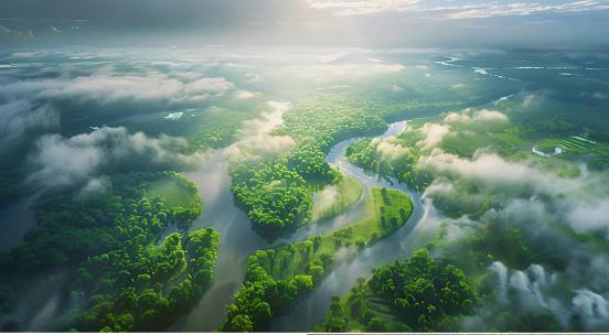 溪水森林生态河流流水延时