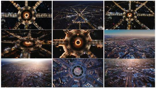 新疆伊犁特克斯八卦城夜景日景合集视频素材模板下载