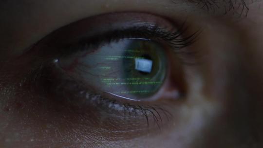 黑客眼睛代码编码视频素材模板下载