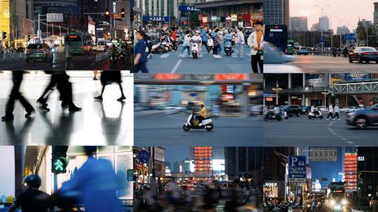 城市人群生活节奏掠影慢门摄影王家卫影像高清在线视频素材下载