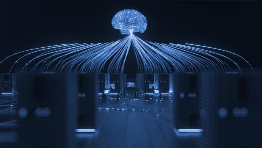 大数据科技未来芯片穿梭片头 3D动画视频