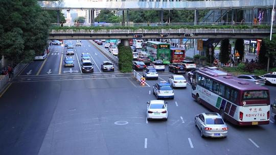 都市车流人流，城市生活，城市交通