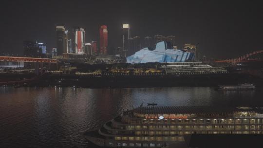 重庆邮轮夜景视频素材模板下载