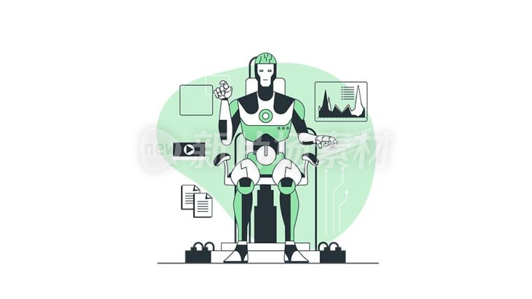 2-186机器人人工智能AI未来科技线条