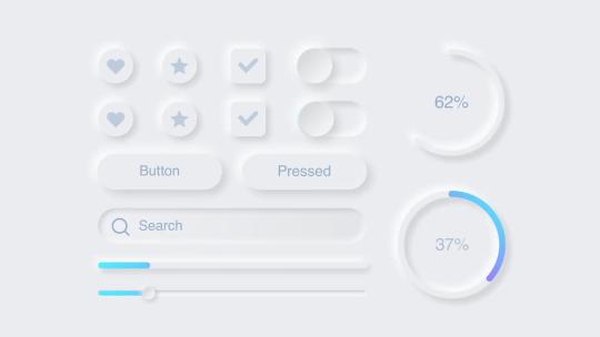 柔和简洁大方UI界面按钮图形动画