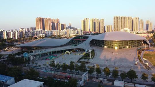 广州亚运城体育馆地标建筑航拍