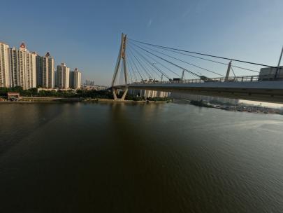 fpv穿越机航拍广州东沙桥珠江无人机大桥