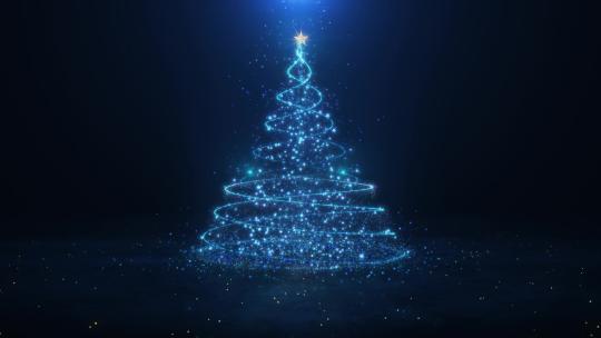 圣诞树-蓝色