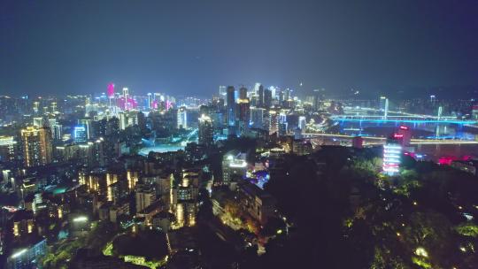 重庆城市夜景航拍空境