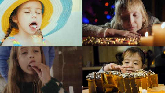 【合集】儿童吃巧克力视频素材模板下载