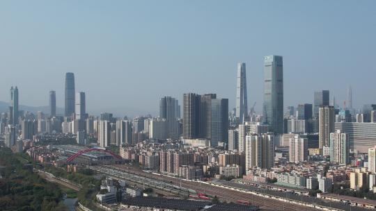 深圳城市风光罗湖CBD航拍城脉中心