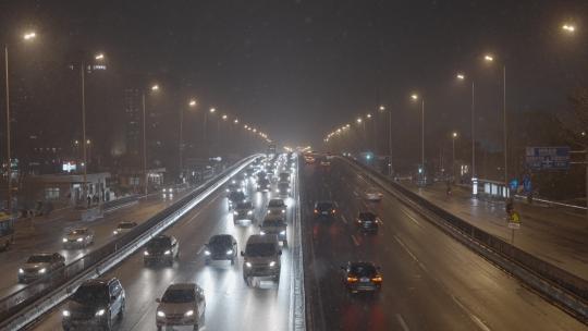 城市夜景车流 白领下班 城市夜晚空镜