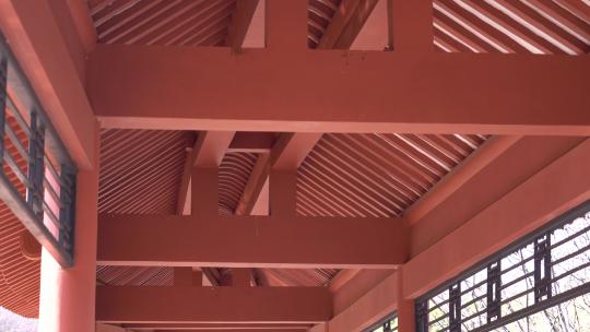 传统古建筑屋顶房梁木结构04视频素材模板下载