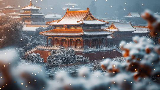 故宫紫禁城冬天下雪唯美雪景