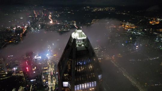 深圳市4K平安金融中心大厦航拍夜景视频素材模板下载