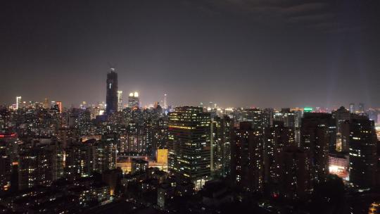 徐家汇商圈夜景航拍空镜