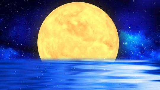 海上生明月唯美抒情月空海平面背景视频