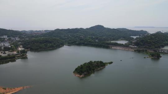 湖南岳阳洞庭湖南湖风景区航拍