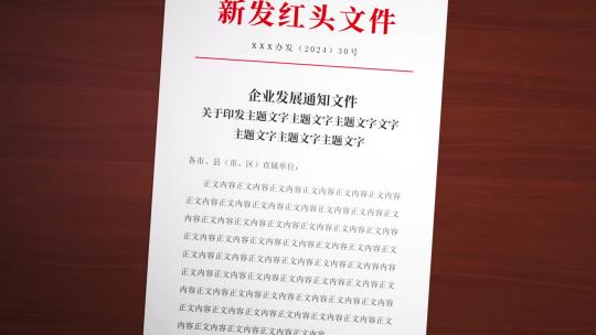 多个党政红头文件简洁大气展示