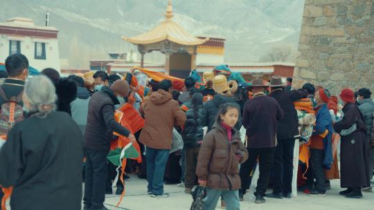 桑耶寺藏历新年活动4K视频素材模板下载